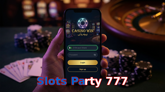 Main screen of Slots Party 777 login page for PK players